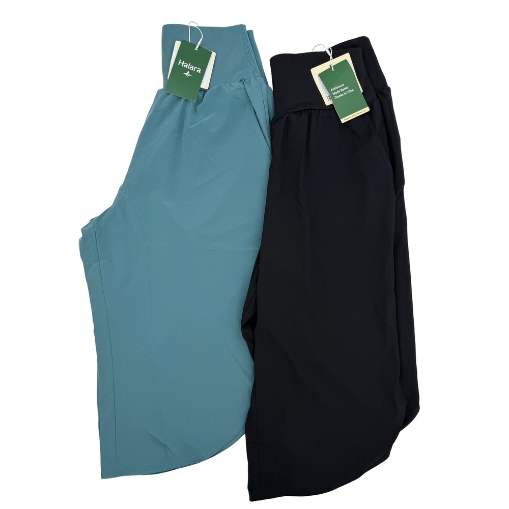 Halara Breezeful High Waisted Wide Leg Flowy Yoga Pants Bundle Black Teal Small